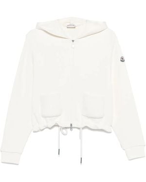 Moncler Hoodie mit gestrickter Tasche - Weiß