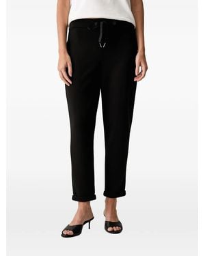 Joseph Ribkoff Drawstring-Waist Turned-Up Trousers - Black