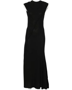 The Attico Open-Back Draped Maxi Dress - Black