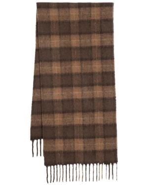 Woolrich Écharpe Frangée À Carreaux - Marron