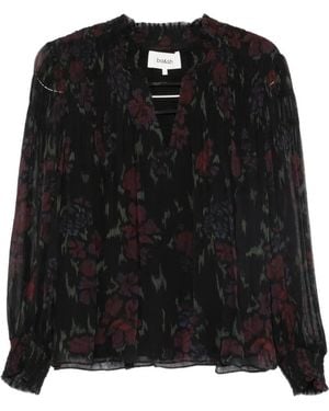 Ba&sh Douce Floral-Print Ruffled Blouse - Black