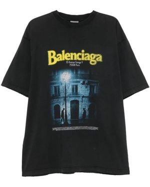 Balenciaga T-Shirt Mit Grafischem Print - Schwarz