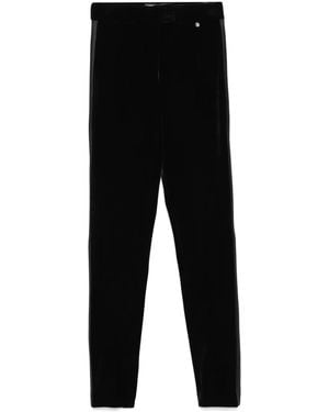 Nissa High-Waisted Velvet Trousers - Black