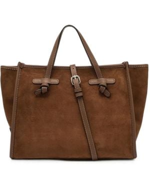 Gianni Chiarini Medium Miss Marcella Knotted Suede Tote Bag - Brown