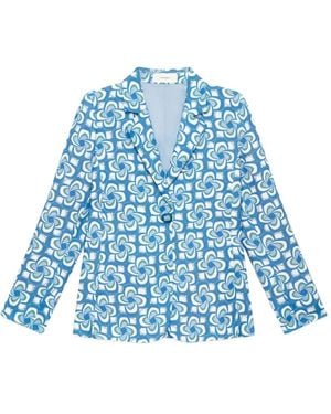 Maliparmi Mouliné Cady Patterned Jacket - Blue