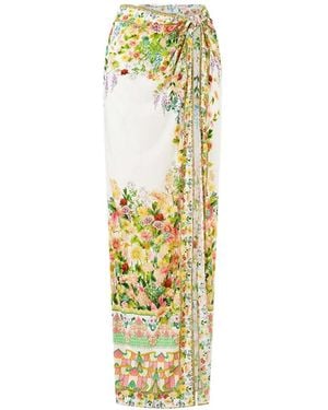CAMILLA Gathered Split Sarong - Metallic