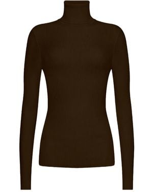 Wolford Fine-Rib Turtleneck Top - Brown