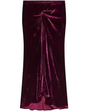 Dries Van Noten Knot-detail draped midi skirt - Morado