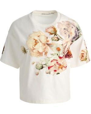 Alice + Olivia Evan Floral-Appliqué T-Shirt - White