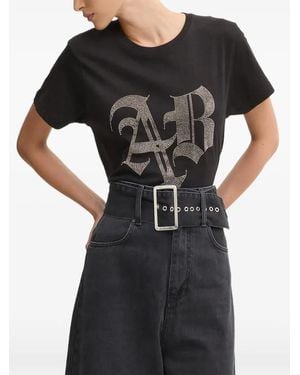 Aniye By Rhinestone-Logo T-Shirt - Black