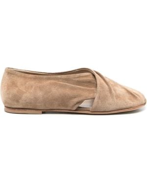 Elena Iachi Suede Ballet Flats - Natural