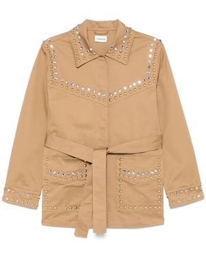 P.A.R.O.S.H. Gefütterte Jacke Mit Nieten - Natur