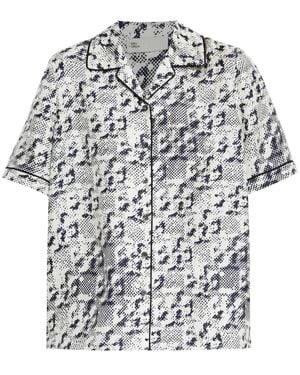 Tory Burch Silk Shirt With Short Sleeves - Multicolour