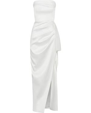 Nicholas Schulterfreies Erelyn Kleid Mit Drapierung - Weiß