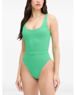 Melissa Odabash Rio Belted Ribbed Swimsuit - Green