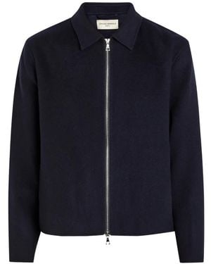 Officine Generale Mazir Zip-Up Collared Jacket - Blue