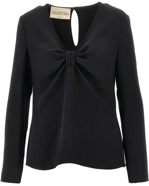 Valentino Garavani Bow-Detail Long-Sleeve Blouse - Black