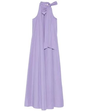 Essentiel Antwerp Jayda High-Neck Bow Maxi Dress - Purple