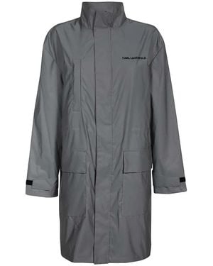 Karl Lagerfeld Techno-Fabric Coat - Gray