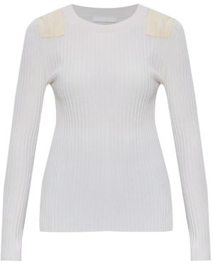 Helmut Lang Ribbed Long-Sleeve Top - White