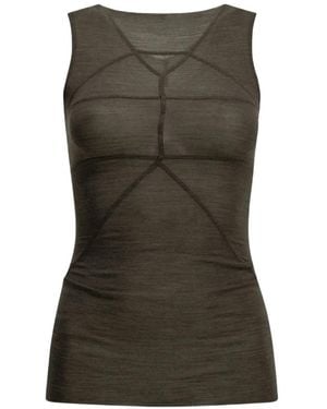 Rick Owens Haut Sans Manches Temple T À Coutures Géométriques - Green