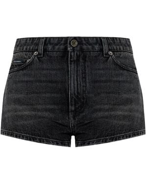 Dolce & Gabbana Shorts mit Logo-Schild - Schwarz