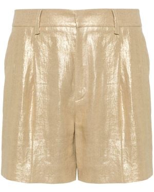 Ralph Lauren Beverleigh Foiled Linen Shorts - Natural