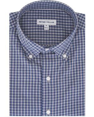 Peter Millar Geknöpftes Hemd mit Vichy-Karo - Blau