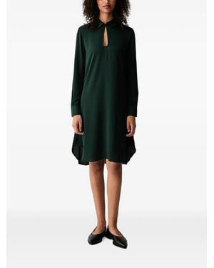 Lacoste Keyhole-Detail Curved-Hem Dress - Black