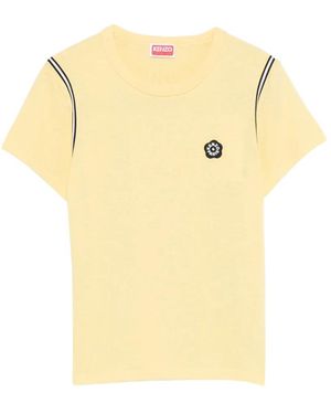 KENZO 'Boke Flower 2.0' Embroidered Cotton T-Shirt - Yellow