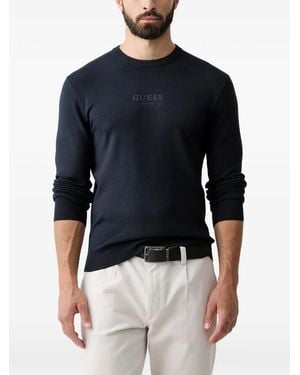 Guess Logo-Print Sweater - Blue