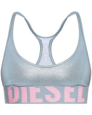 DIESEL Haut De Bikini Métallisé Zaira-D-Pop À Dos Nageur - Bleu