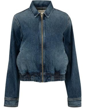 Nili Lotan Elastic-Waist Denim Jacket - Blue