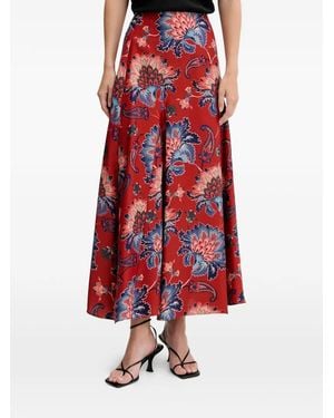 FARM Rio Floral Maxi Skirt - Red