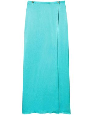 Twinset Satin-Finish Maxi Skirt - Blue