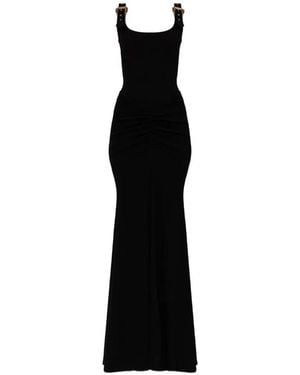 Versace Jeans Couture Baroque-Buckle Maxi Dress - Black