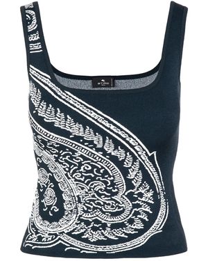 Etro Paisley-Motif Top - Blue