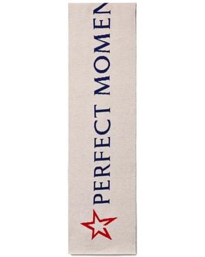 Perfect Moment Wool North-Star-Logo Scarf - White