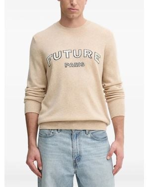 From Future Pullover Mit Logo-Print - Blau