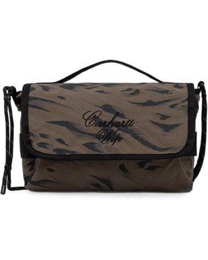 Carhartt Tiger-Print Logo-Embroidered Belt Bag - Black