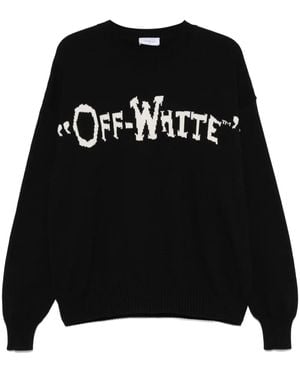 Off-White c/o Virgil Abloh Off- Off Quote Cot Knit Crewneck - Black