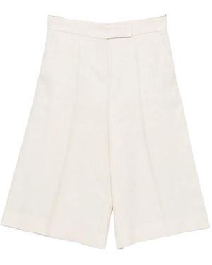 Max Mara Mxmkaki Pressed-Crease Pocket Shorts - White