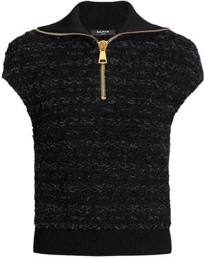 Balmain Tweed Top - Black