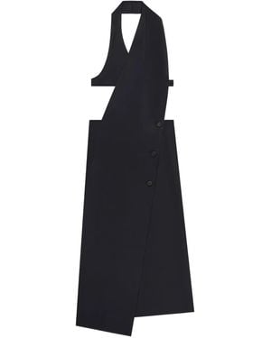 Courreges Double-Breasted Crossover-Front Midi Dress - Black