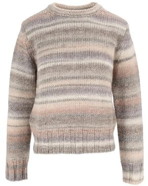 Kangra Gradient-Knit Crew-Neck Sweater - White