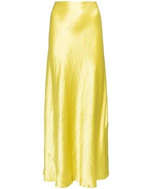 Vince A-Line Satin Midi Skirt - Yellow
