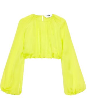 MSGM Long-Sleeve Blouse - Yellow