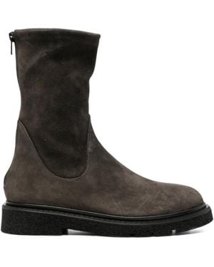 Guglielmo Rotta Suede Rear-Zip Boots - Black