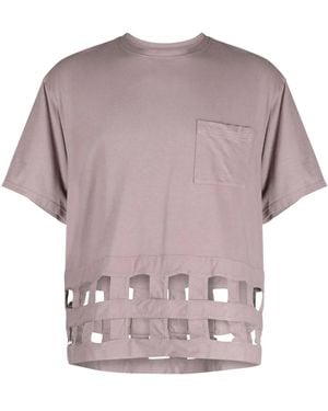 Kapital Windowpane Jersey T-Shirt - Pink