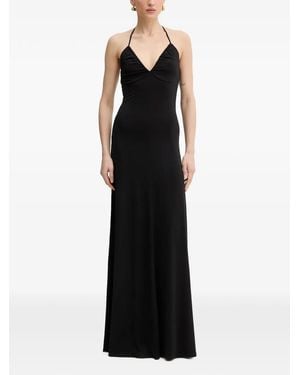 Silvian Heach Halterneck Ruched Maxi Dress - Black